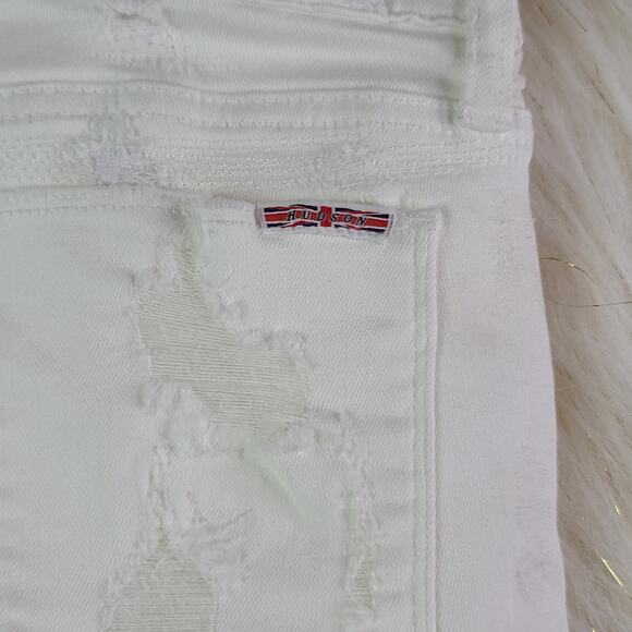 NEW Hudson Ankle Krista Super Skinny White Distressed Stretch Jeans Size 27 - Picture 11 of 13